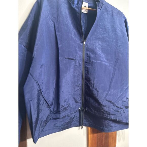 Nike Navy Blue Nylon Full Zip Vented Long Sleeve Windbreaker Jacket Size Small - Picture 3 of 7